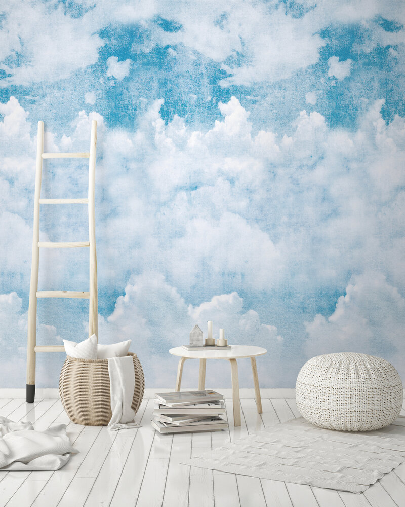 Dutch Wallcoverings Blue Clouds  One Roll One Motif - Grandeco A42501