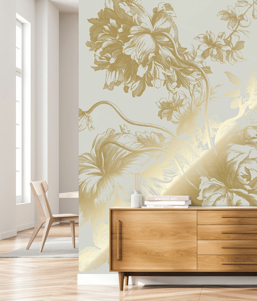 KEK Gold metallic Engraved flowers MW-116 (Met Gratis Lijm)