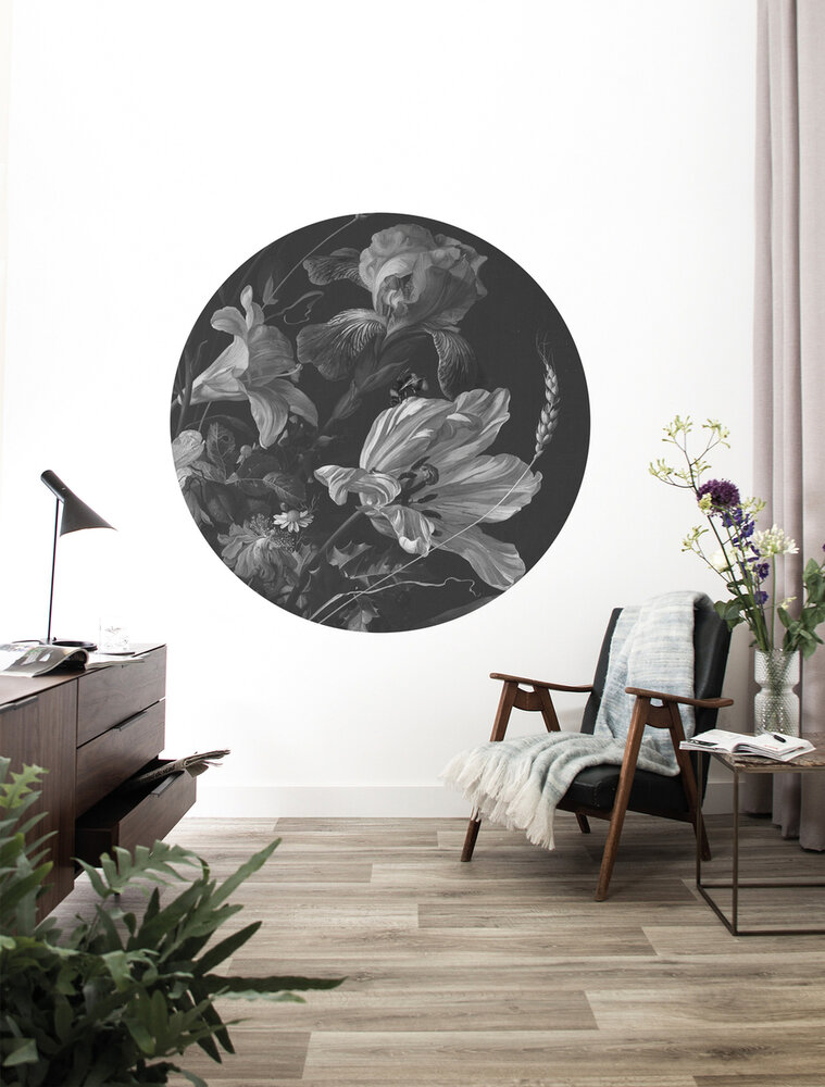 KEK Wallpaper Circle Small Golden Age Flowers SC-010 (Met Gratis Lijm)