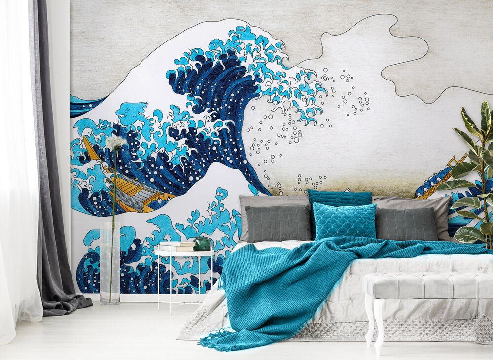 De Grote Golf bij Kanagawa Fotobehang 15092