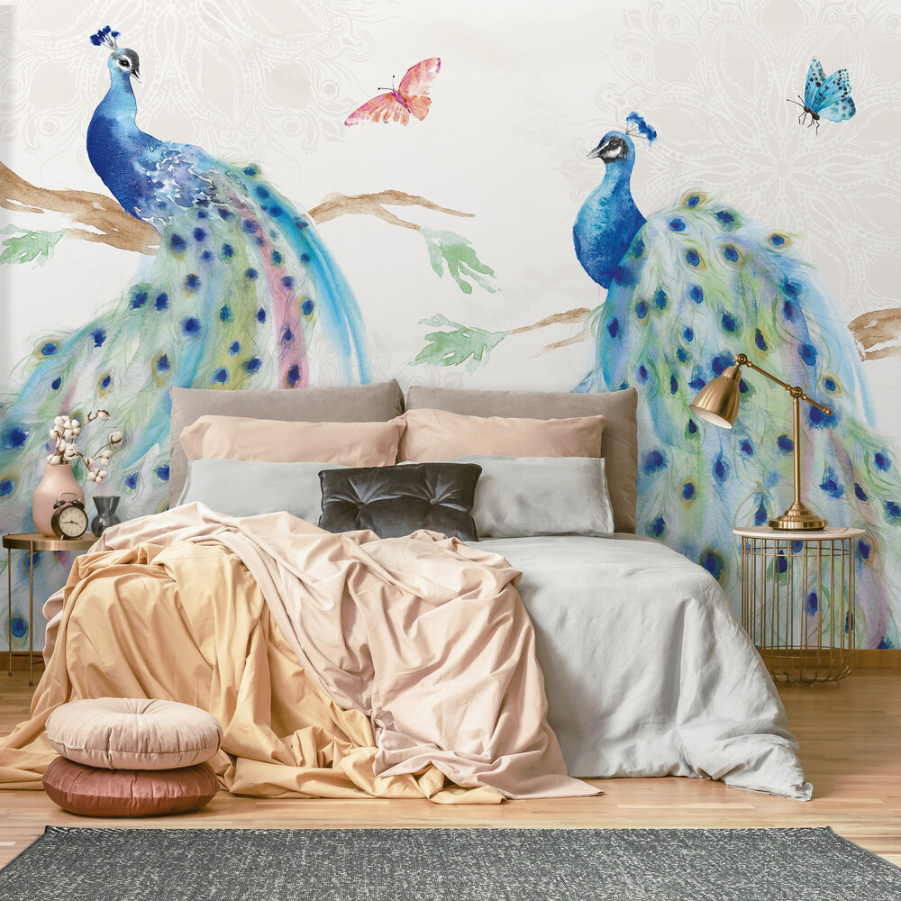 Pauwen & Vlinders Fotobehang 14384