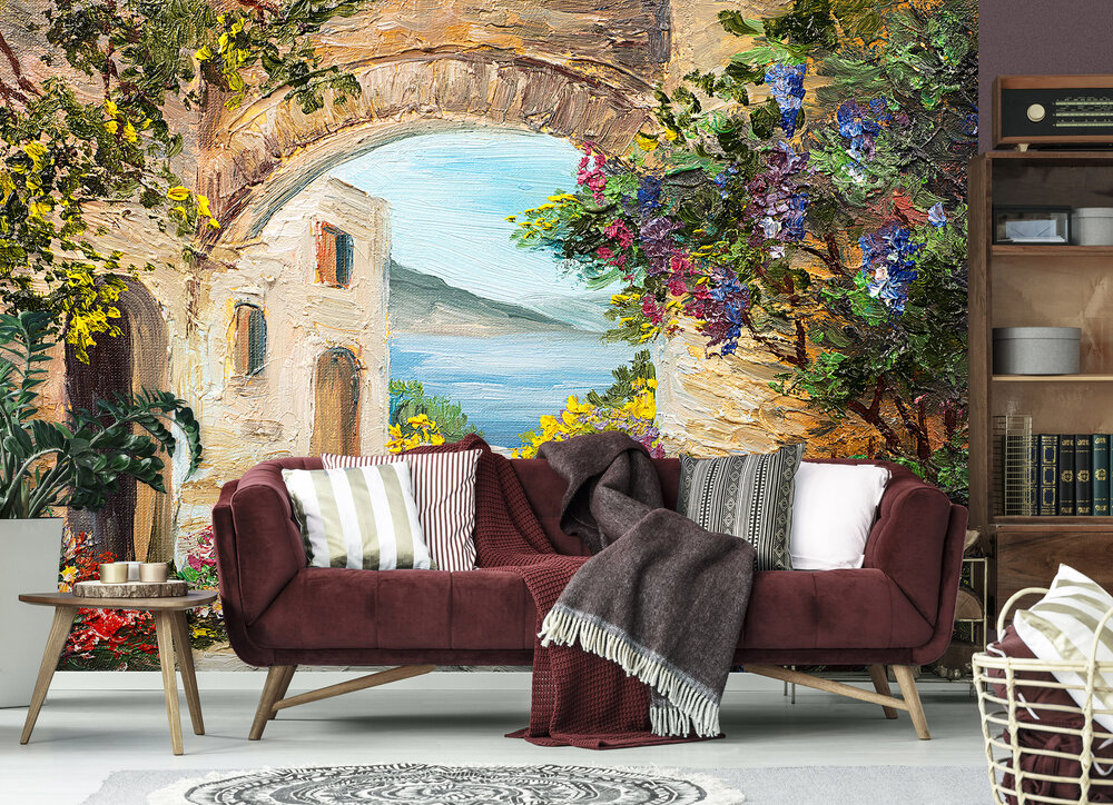 Painted Street Flowers Fotobehang 14224