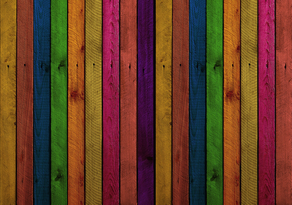 Gekleurde Houten Planken Fotobehang 12601