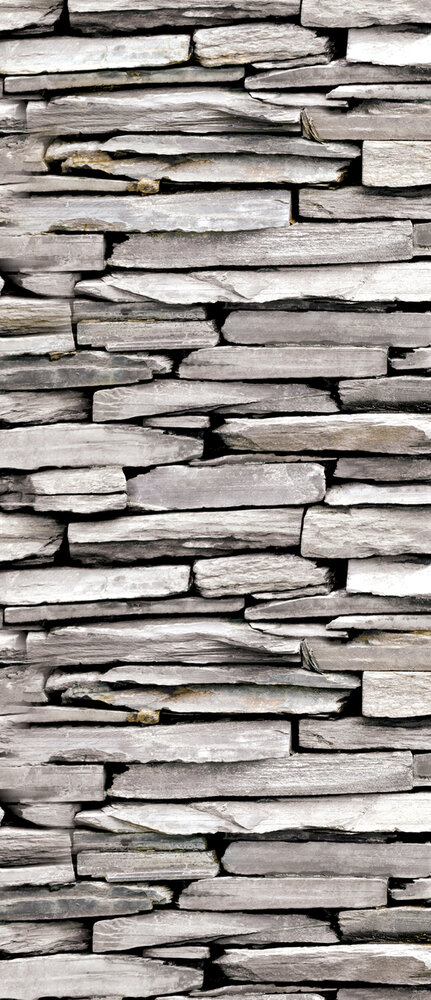Stone Brick Wall Wood Deurposter Fotobehang 1539VET