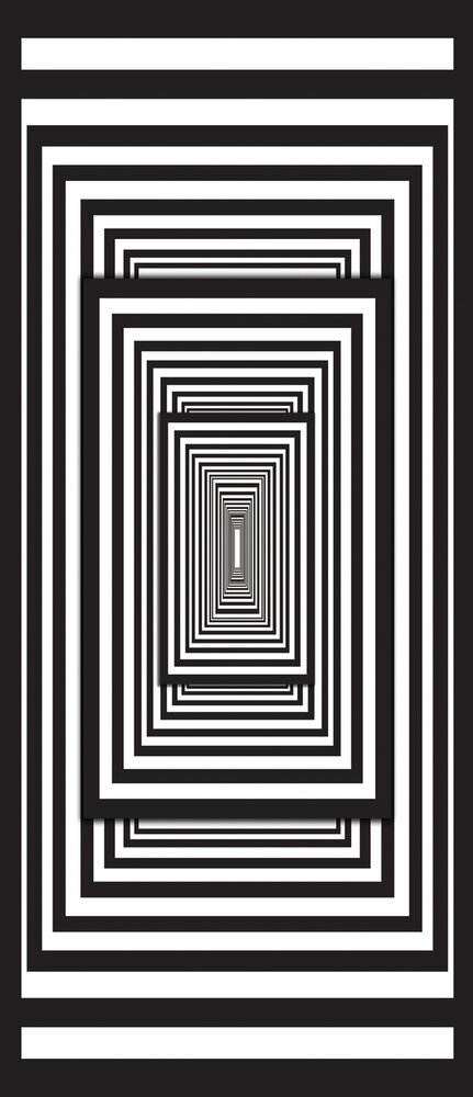 White and Black 3D Tunnel Deurposter Fotobehang 2262VET