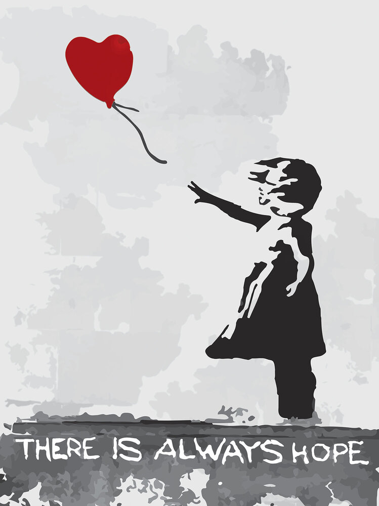 Little Girl with Balloon Banksy Fotobehang 20193VEA