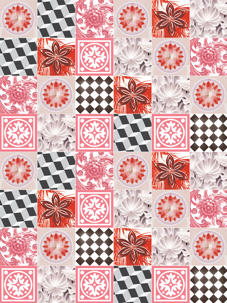 Pink Tiles Mosaic Fotobehang 10703VEA