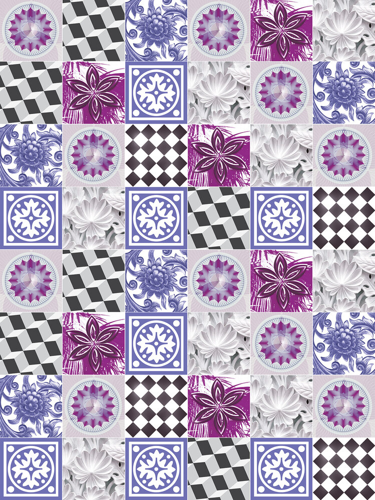 Purple Tiles Mosaic Fotobehang 10708VEA