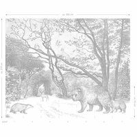 Esta Home| Bos met bosdieren Grijs 159065 (Met Gratis Lijm)