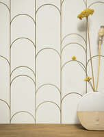 KEK Golden Lines wallpaper off-white/gold (2 sheets) MW-067 (Met Gratis Lijm)
