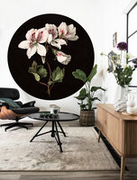 KEK Wallpaper Circle White flowers CK-071 (Met Gratis Lijm)