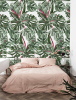 KEK Monstera pink &amp; white WP-582 (Met Gratis Lijm)