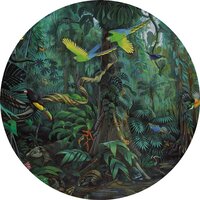 KEK Wallpaper Circle Small Tropical landscape green SC-022 (Met Gratis Lijm)