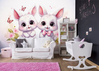 Konijntjes &amp; Vlinders Fotobehang 15215