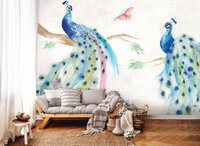 Pauwen & Vlinders Fotobehang 14384