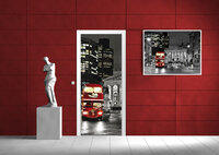 London and Red Double Decker Deurposter Fotobehang 196VET