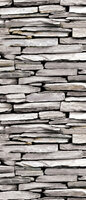 Stone Brick Wall Wood Deurposter Fotobehang 1539VET