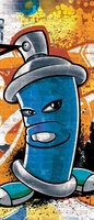 Blue Graffiti Spray Paint Can  Deurposter Fotobehang 1398VET