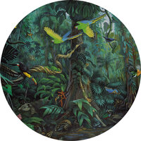 KEK Wallpaper Circle Tropical landscape green CK-022 (Met Gratis Lijm)