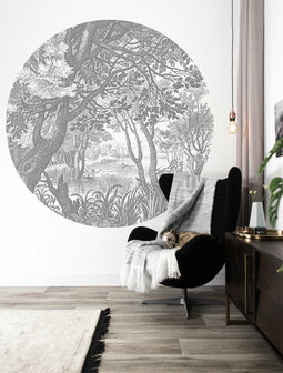 KEK Wallpaper Circle Engraved landscapes CK-044 (Met Gratis Lijm)