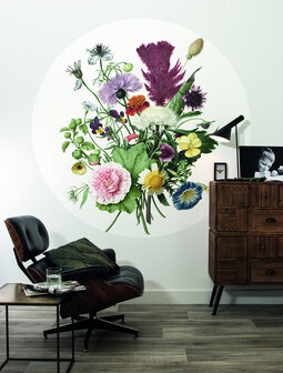 KEK Wallpaper Circle Wild flowers CK-062 (Met Gratis Lijm)