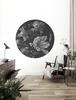 KEK Wallpaper Circle Small Golden Age Flowers SC-010 (Met Gratis Lijm)