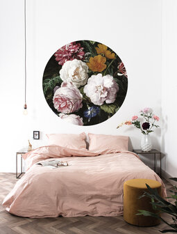 KEK Wallpaper Circle Small Golden Age Flowers SC-012 (Met Gratis Lijm)