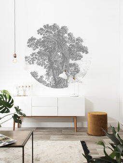 KEK Wallpaper Circle Small Engraved Landscapes SC-013 (Met Gratis Lijm)