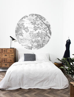 KEK Wallpaper Circle Small Engraved landscapes SC-046 (Met Gratis Lijm)