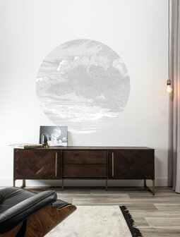 KEK Wallpaper Circle Small Engraved clouds SC-057 (Met Gratis Lijm)