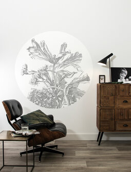 KEK Wallpaper Circle Small Engraved flowers SC-060 (Met Gratis Lijm)