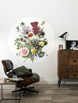 KEK Wallpaper Circle Small Wild flowers SC-062 (Met Gratis Lijm)