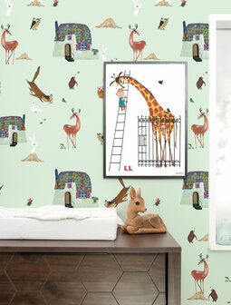 KEK Wallpaper Forest Animals green WP-101 (Met Gratis Lijm)