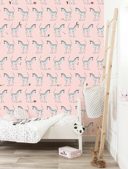KEK Wallpaper Zebra pink WP-125 (Met Gratis Lijm)