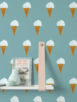KEK Wallpaper Ice cream petrol WP-130 (Met Gratis Lijm)