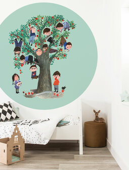 KEK Wallpaper Circle Apple Tree CK-016 (Met Gratis Lijm)