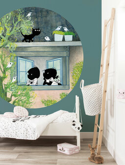 KEK Wallpaper Circle Jip &amp; Janneke Birds CK-083 (Met Gratis Lijm)