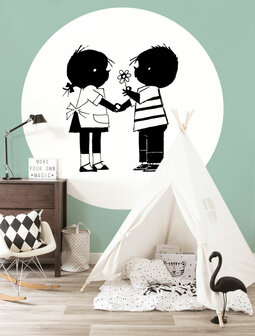 KEK Wallpaper Circle Jip &amp; Janneke Flower CK-084 (Met Gratis Lijm)