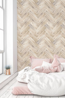 KEK Amsterdam Oak Herringbone l.bruin WP-370 (Met Gratis Lijm)