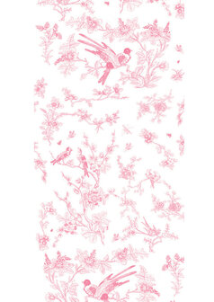 KEK Amsterdam Birds &amp; Blossom roze WP-376 (Met Gratis Lijm)