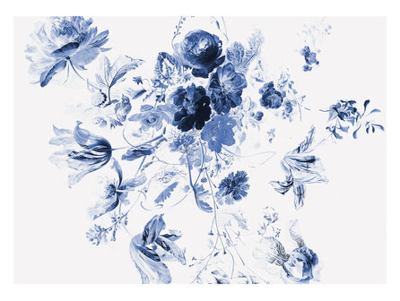 KEK Amsterdam Royal Blue Flowers III WP.225 (Met Gratis Lijm)
