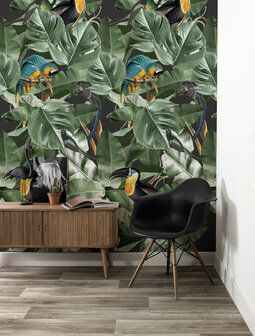 KEK Botanical Birds black WP-579 (Met Gratis Lijm)