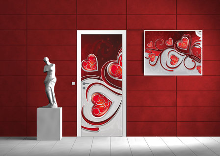 Lily Hearts Art Abstract Deurposter Fotobehang 302VET