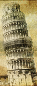 Vintage Art Pisa City Urban Deurposter Fotobehang 195VET