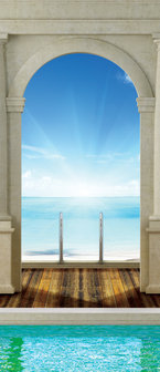 Sea Beach Sand Landscape Deurposter Fotobehang 1527VET