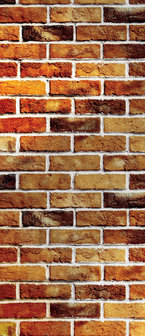 Stone Brick Wall Wood Deurposter Fotobehang 1534VET