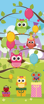 Owl Boys Girls Childrens Deurposter Fotobehang 1375VET