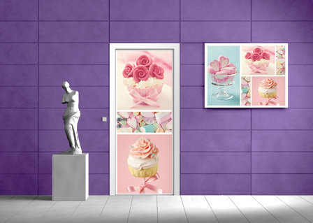 Colourful Icing-Sugar Sweets Deurposter Fotobehang 1513VET