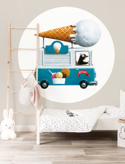 KEK Wallpaper Circle Ice cream Truck CK-039 (Met Gratis Lijm)