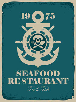 Sign - Seafood restaurant Fotobehang 10325VEA